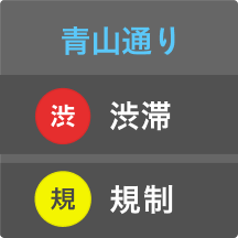 道路別渋滞情報の画面
