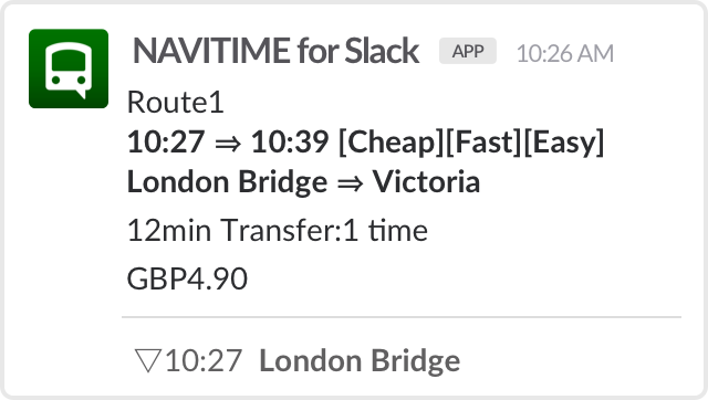 Route search result