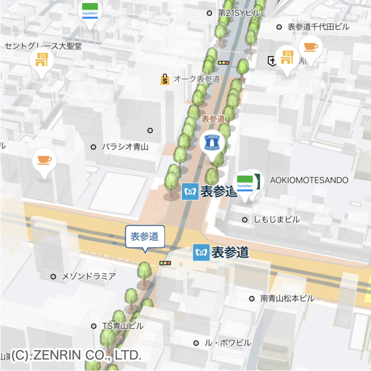 並木道マップの表示